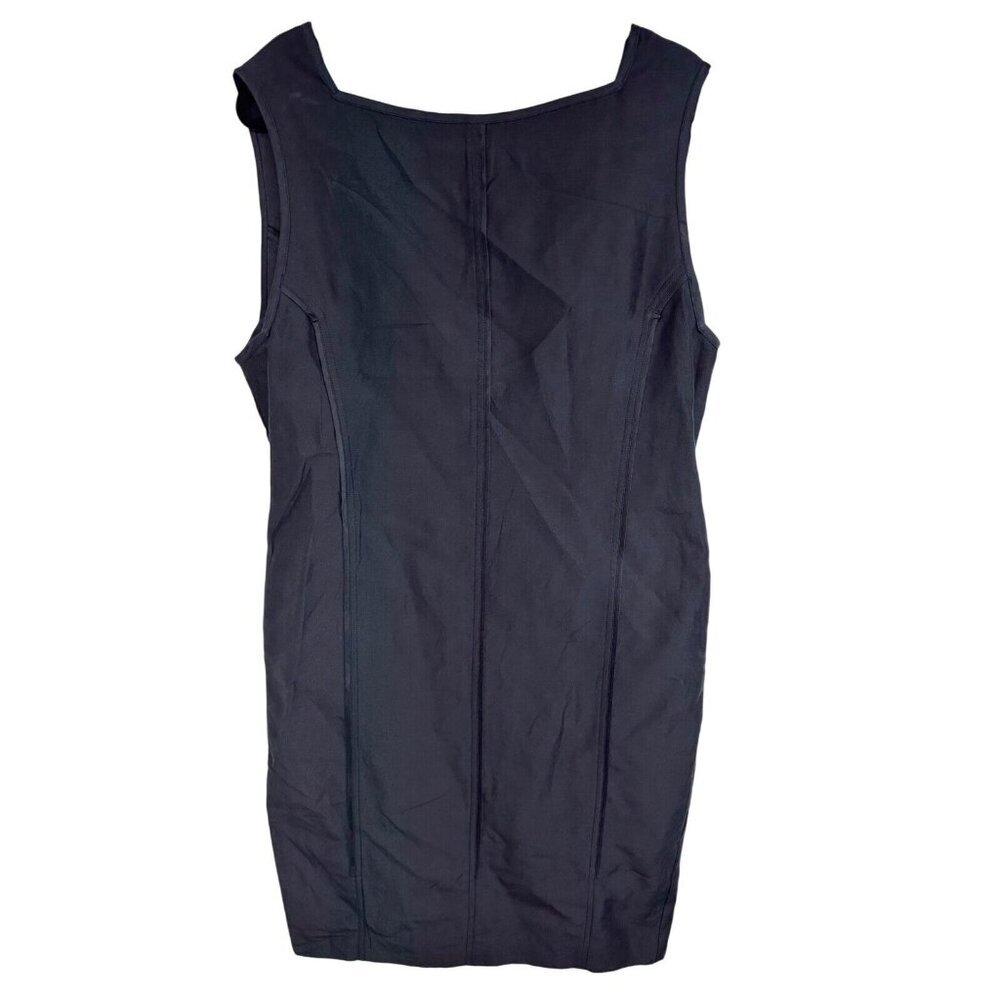 Chelsea Mak Gramercy Black Dress Deep V Back Cotton Ramie Size XS Classic LBD